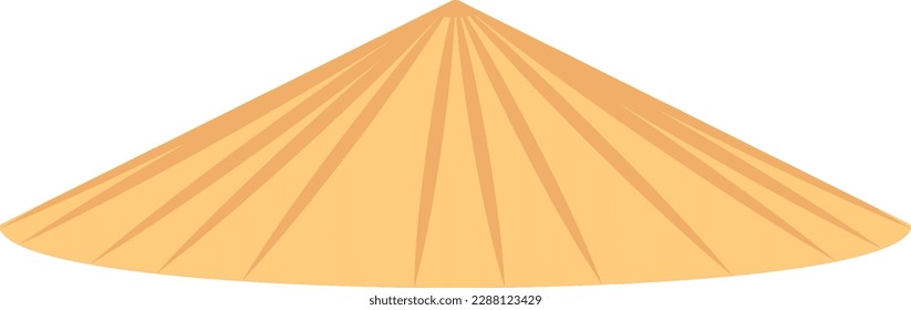 Simple flat vector asian straw hat