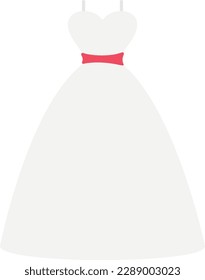 Simple flat vector bride dress