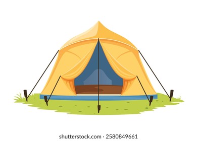 simple flat vector camping tent on white background