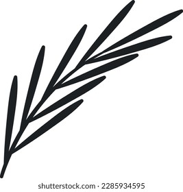Simple flat vector dark floral branch
