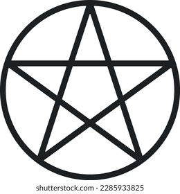 Simple flat vector dark pentagram