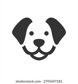  simple flat vector dog face logo head