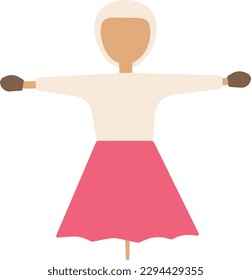 Simple flat vector farm scarecrow