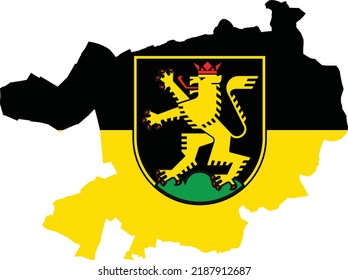 Simple flat vector flag map of the German regional capital city of HEIDELBERG, GERMANY