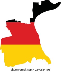 Simple flat vector flag map of the German town of WORMS, GERMANY combined with the flag of Germany