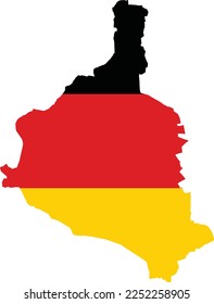 Simple flat vector flag map of the German town of GLADBECK, GERMANY combined with the flag of Germany