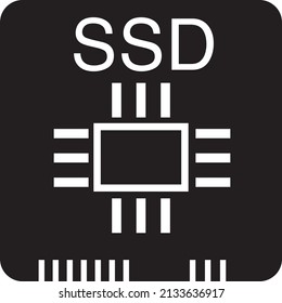 Simple Flat Vector Graphic Of A Solid State Disk