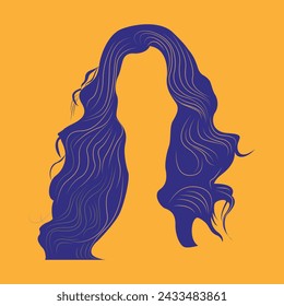  Simple flat vector hair design.