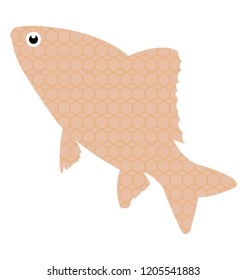 
A simple flat vector icon image of common fish 
