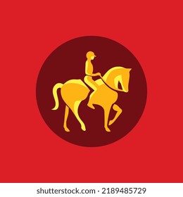 Simple flat vector icon of Sport Icon, pictogram of equestrian, horse riding