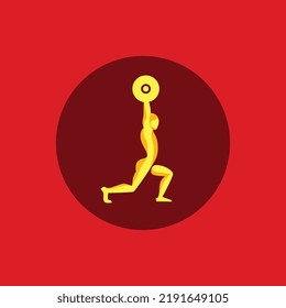 Simple flat vector icon of Sport Icon of weight lifting