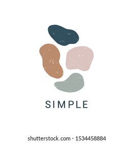 Simple flat vector illustration. Abstract digital shapes isolated on white background. Scandinavian style. Contemporary fantasy print, modern t shirt design element. Trendy geometric figures print