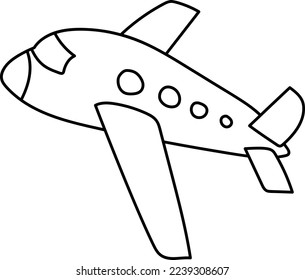 simple flat vector illustration of a black isolated plane outline on a white background