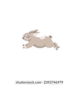 Simple flat vector illustration bunny drawing for happy Easter day. Images for decorating greeting cards, book covers, social media posts and others