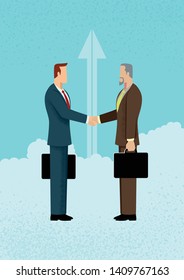 Simple flat vector illustration of business, business deal, business concept illustration. 