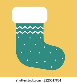Simple flat vector illustration of a Christmas boot