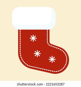 Simple flat vector illustration of a Christmas boot