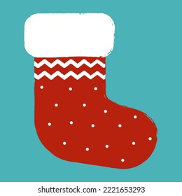 Simple flat vector illustration of a Christmas boot