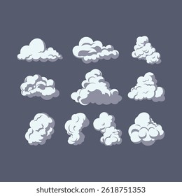 simple flat vector illustration of cloud collection