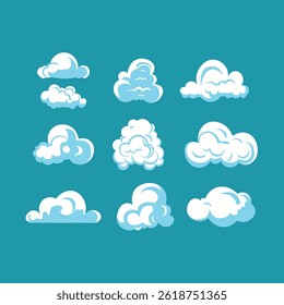 simple flat vector illustration of cloud collection