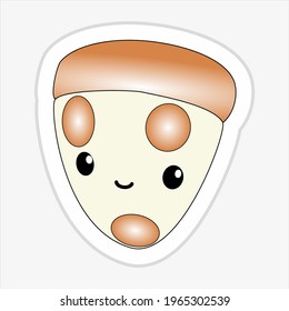 simple ilustración vectorial plana de pan de pizza lindo y delicioso, para un libro infantil