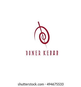simple flat vector illustration of doner kebab