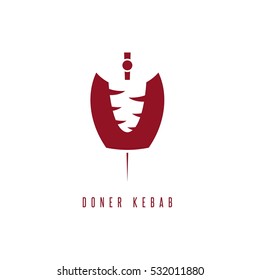 simple flat vector illustration of doner kebab