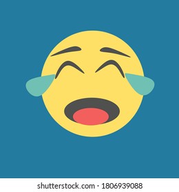 Simple Flat Vector Illustration of Giggle Emoticon Emoji. Giggling Emoticon. Giggling Vector Illustration Icon.