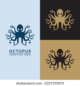 simple flat vector illustration great for business, industry, sea, monster and octopus.