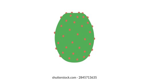 A simple flat vector illustration of a green prickly pear cactus fruit isolated on a white background.