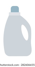A simple flat vector illustration of a grey plastic laundry detergent bottle with a blue cap on a white background.