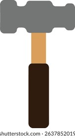Simple flat vector illustration of a hammer construction tool isolated on white background