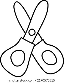 simple flat vector illustration insulated paper cutting scissors on white background
