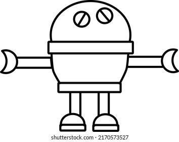 6,303 Cartoon illustration outline robot vector Images, Stock Photos ...