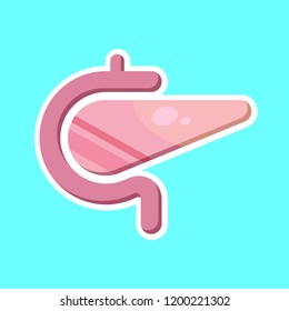 Simple flat vector illustration of a pancreas