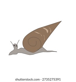 Simple flat vector illustration of a snail
