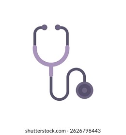 Simple flat vector illustration of a stethoscope, an essential tool for medical professionals