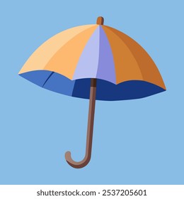 A simple, flat vector illustration of an umbrella, perfect for adding a touch of whimsy to your designs. This bright and colorful graphic is ideal for use in web design, mobile apps.