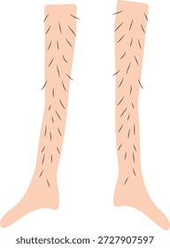 Ilustração de vetor plano simples de pernas humanas não raspadas para o conceito de positividade corporal