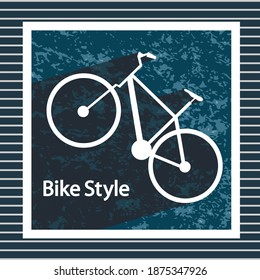 Bicicleta simple de imágenes vectoriales planas en el fondo