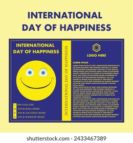 Vector plano simple Diseño del Día Internacional de la Felicidad