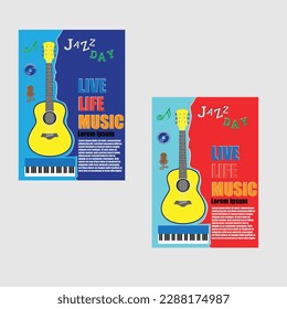 Simple flat vector Jazz Day Design