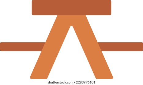Simple flat vector park picnic bench