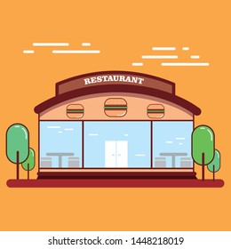 simple flat vector restaurant building