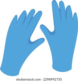 Simple flat vector rubber gloves