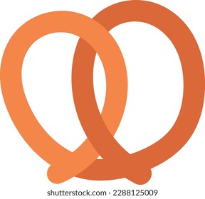 Simple flat vector single pretzel