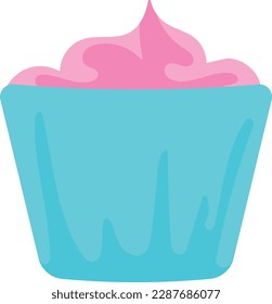Simple flat vector small cupcake