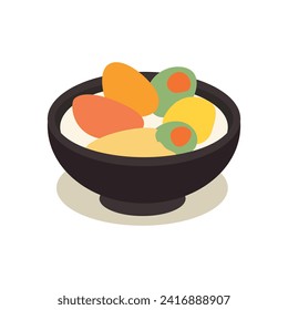 simple flat vector soup food