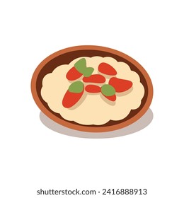 simple flat vector soup food