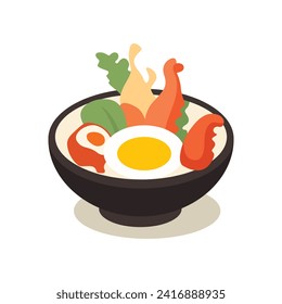 simple flat vector soup food